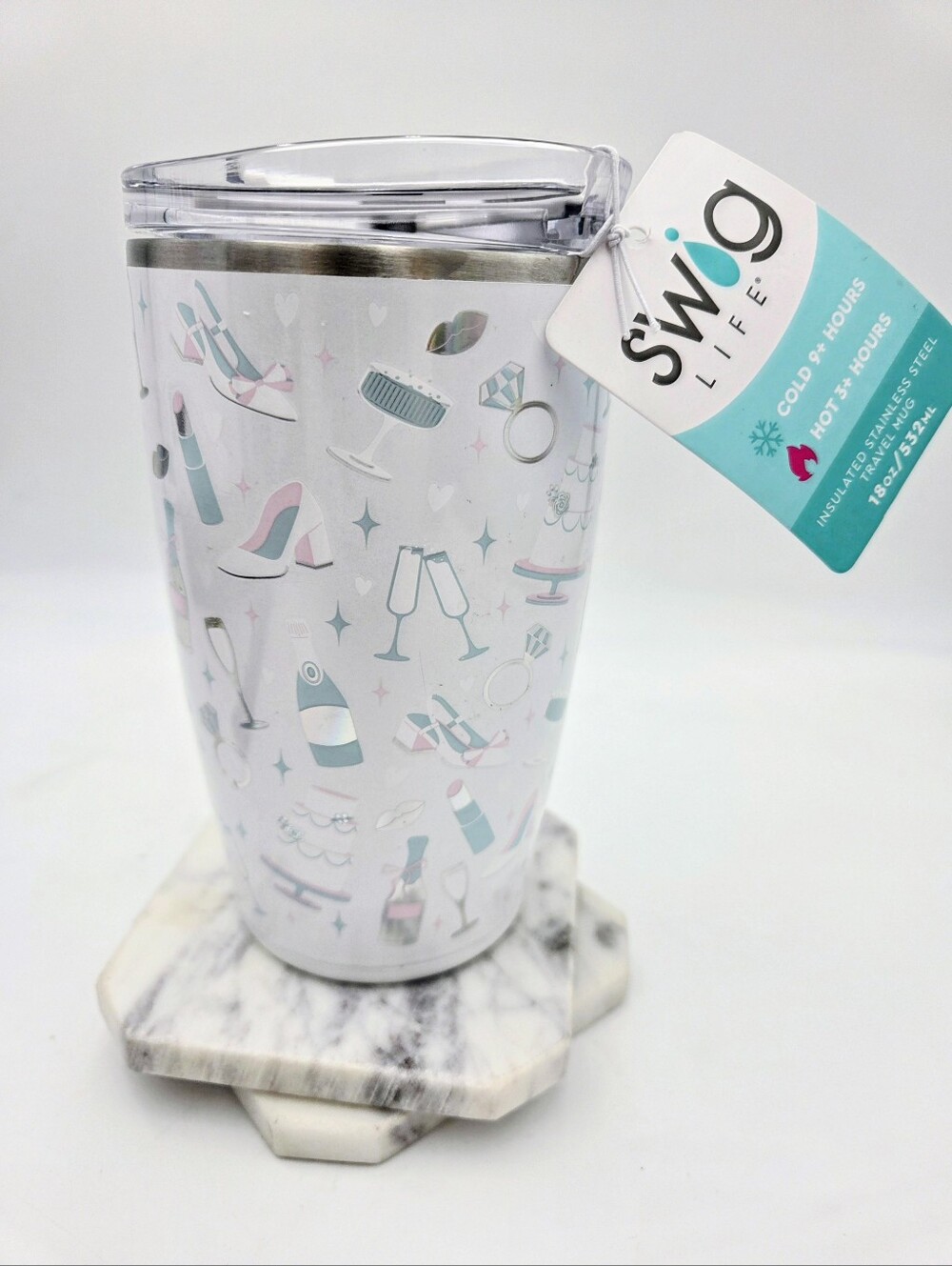 Swig Life Insulated Stainless Steel Travel Mug 18oz Bride To Be NWT